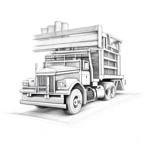 dump truck tattoo design idea