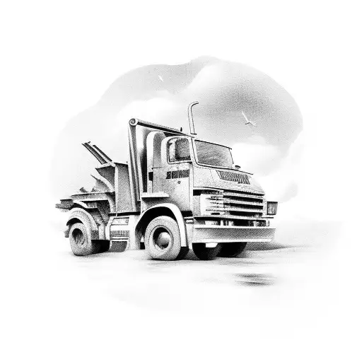 dump truck tattoo design idea