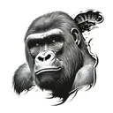 front facing gorilla head tattoo design idea