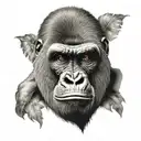 front facing gorilla head tattoo design idea