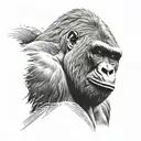 front facing gorilla head tattoo design idea