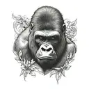 front facing gorilla head tattoo design idea