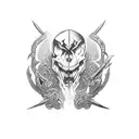 dark snake skull sword tattoo design idea