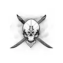 dark snake skull sword tattoo design idea