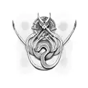 dark sword snakes skulls tattoo design idea