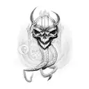 dark sword snakes skulls tattoo design idea