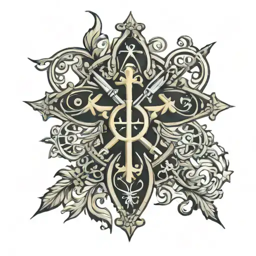 The Chi Rho symbol combined tattoo design idea