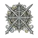 The Chi Rho symbol combined tattoo design idea