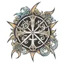 The Chi Rho symbol combined tattoo design idea