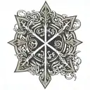 The Chi Rho symbol combined tattoo design idea