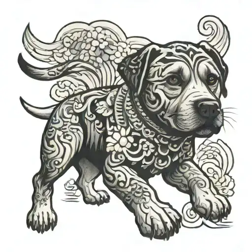 labrador tattoo design idea