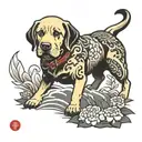 labrador tattoo design idea