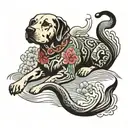 labrador tattoo design idea