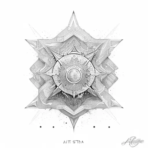 arias and libra star sign tattoo design idea