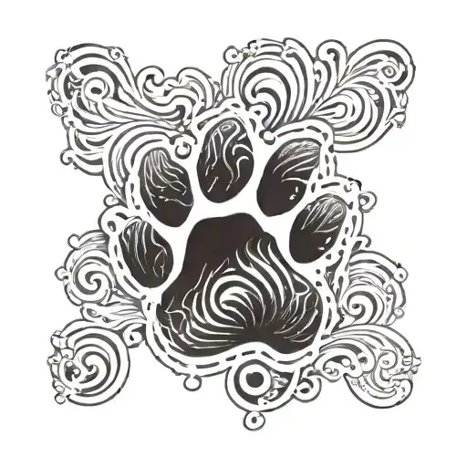 dog paw print tattoo design idea