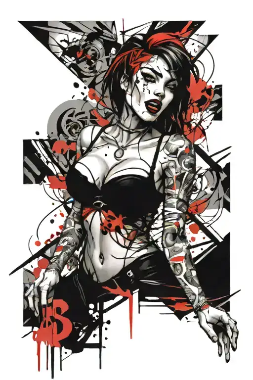 ahegao face tattoo design idea