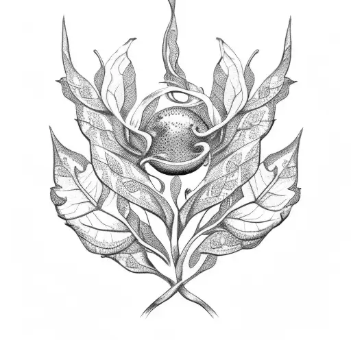 strawberry vine  branch  tattoo design idea