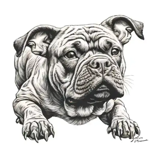 American Bully black tattoo design idea