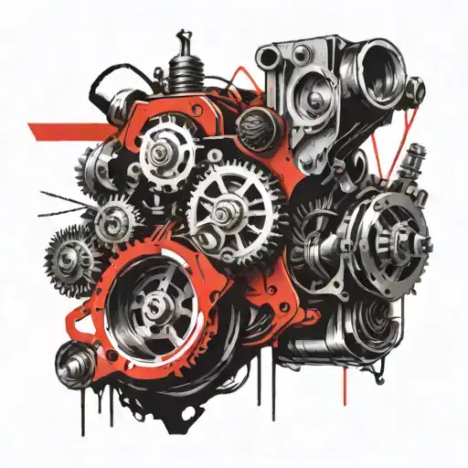 crankshaft of a car engine tattoo design idea