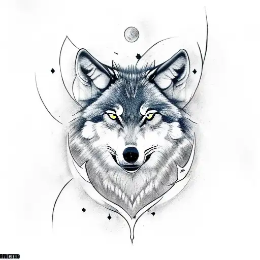 Incorporate wolves and hunting elements into a tattoo inspired by the mechanic profession tattoo design idea