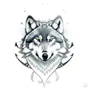 Incorporate wolves and hunting elements into a tattoo inspired by the mechanic profession tattoo design idea