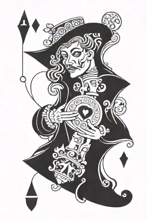 Jack of hearts card positivity good vibration tattoo design idea