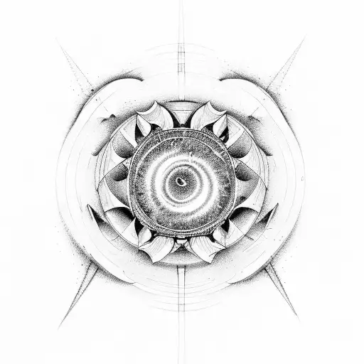 fibonacci spiral, da Vinci's Man, space man   tattoo design idea