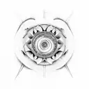 fibonacci spiral, da Vinci's Man, space man   tattoo design idea