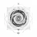 fibonacci spiral, da Vinci's Man, space man   tattoo design idea