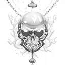 tarot cards with smoke chains skulls mushrooms love tattoo design idea