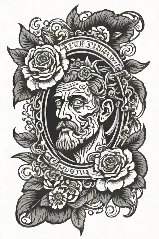 stoic virtues tattoo design idea