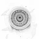 tansy flower with blackhole tattoo design idea
