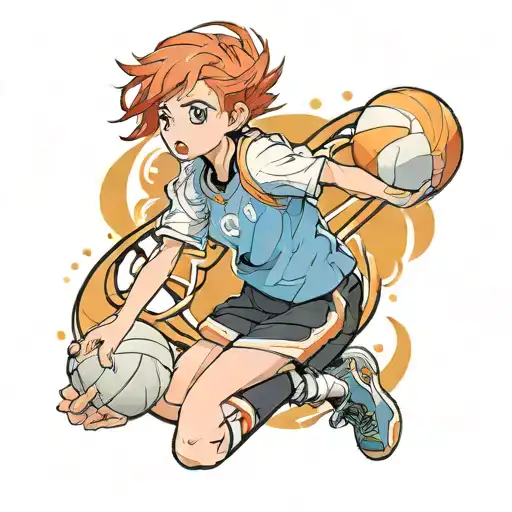 red short haired girl with blue eyes as a haikyu character  tattoo design idea