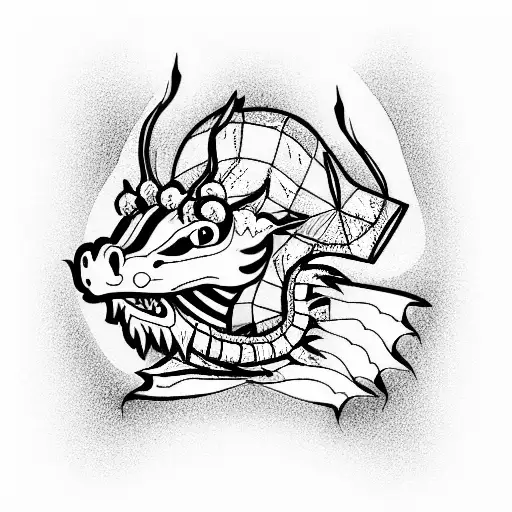 clown dragon tattoo design idea