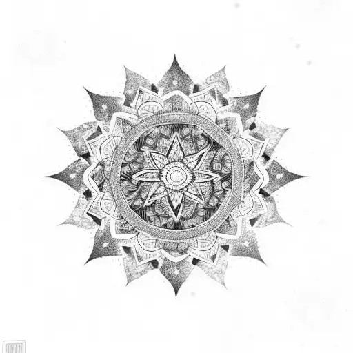 Mandala com estrela de Davi tattoo design idea
