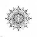 Mandala com estrela de Davi tattoo design idea