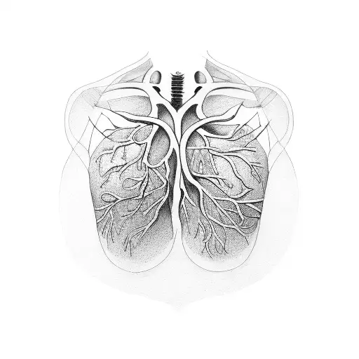 outline of lungs  tattoo design idea