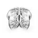 outline of lungs  tattoo design idea