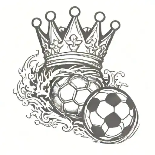 soccer ball with crown foot sleeve tattoo design tattoo design idea