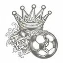 soccer ball with crown foot sleeve tattoo design tattoo design idea