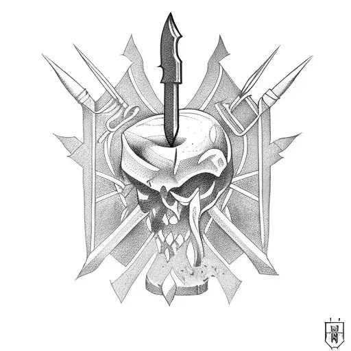 commando dagger combined with medicine tattoo design idea