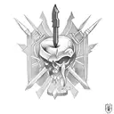 commando dagger combined with medicine tattoo design idea