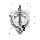 commando dagger combined with medicine tattoo design idea