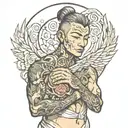the healer holding tattoo design idea