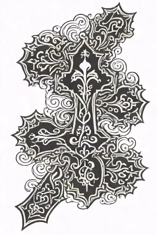 croatian cross tattoo design idea