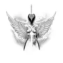 evil angel tattoo design idea