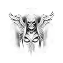 evil angel tattoo design idea