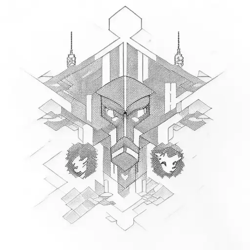 A lego masterpiece with a cinematic twist tattoo design idea