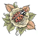 loyalty  rose lady bug   tattoo design idea
