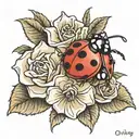 loyalty  rose lady bug   tattoo design idea